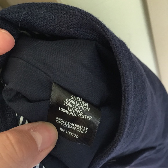 Navy Scalloped Linen Shorts size 6 - Picture 6 of 7